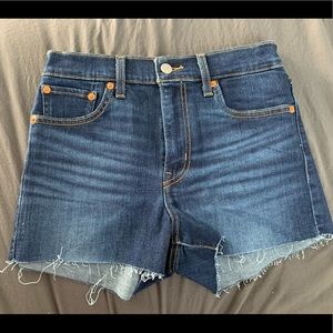 Levi high rise jean shorts!